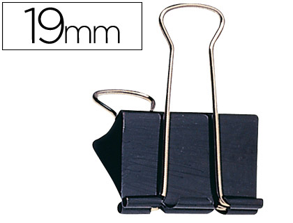 10 pinzas metálicas Q-Connect reversibles nº1 19mm. negras